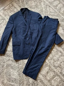 Stafford Travel Classic Fit Suit Mens Blue Solid Wool Big & Tall 50R 42W - Picture 1 of 14