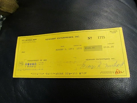 George Bob Newhart Hand Signed Cancelled Check Cover