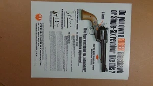 1953-1972 RUGER BLACKHAWK OR SINGLE-SIX INSTALL FREE IMPROVEMENT NOTICE - Picture 1 of 2