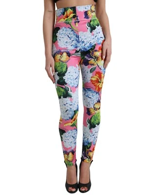 DOLCE & GABBANA Pantalones Multicolor Floral Cintura Alta Leggings IT40/US6/S 980usd Foto 1 de 4