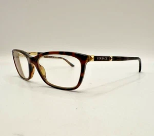Monturas de gafas Versace auténticas de borde completo marrón tortuga 54-16-140 Italia - Imagen 1 de 14