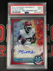 MARVIN MIMS 2021/5 automático primer brillo rojo PSA 9 RC novato Bowman U Broncos *CCB* - Imagen 1 de 2