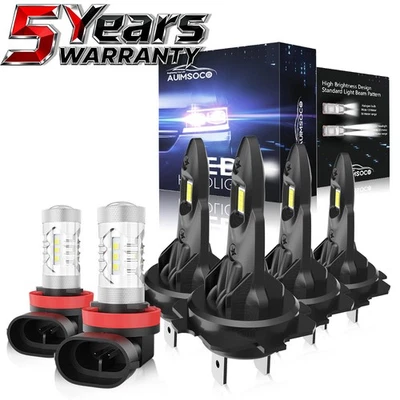 For 2001-2003 BMW 525i Base Sedan/Wagon 4-Door 2.5L 6x LED Headlights Fog Light - Image 1 of 4