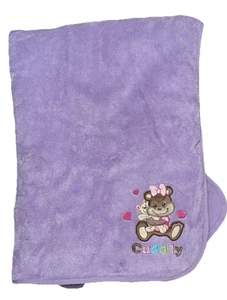 Manta bebé Northpoint púrpura abrazo oso de peluche corazones 30x40 - Imagen 1 de 4