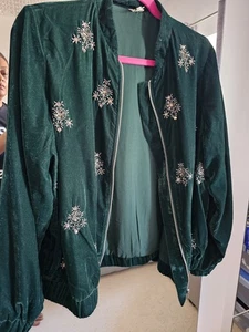 River ISLAND Velvet Embellished Jacket Size M - Picture 1 of 9