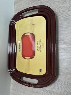 Le Creuset RHONE Large Stoneware Serving Platter 16.5x11.5 Side Handles Tray NWT - Image 1 of 4