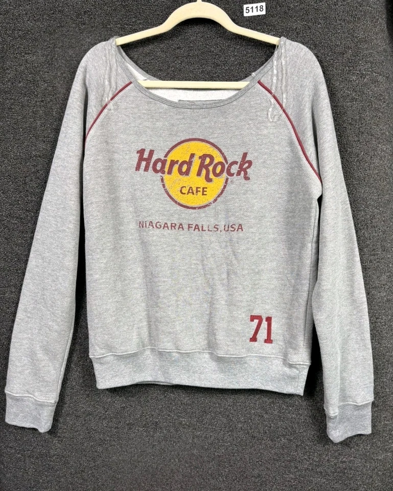 Sudadera Hard Rock Café Para Mujer Talla XL Gris "NIAGARA FALLS, EE. UU." Mangas Largas Foto 1 de 4