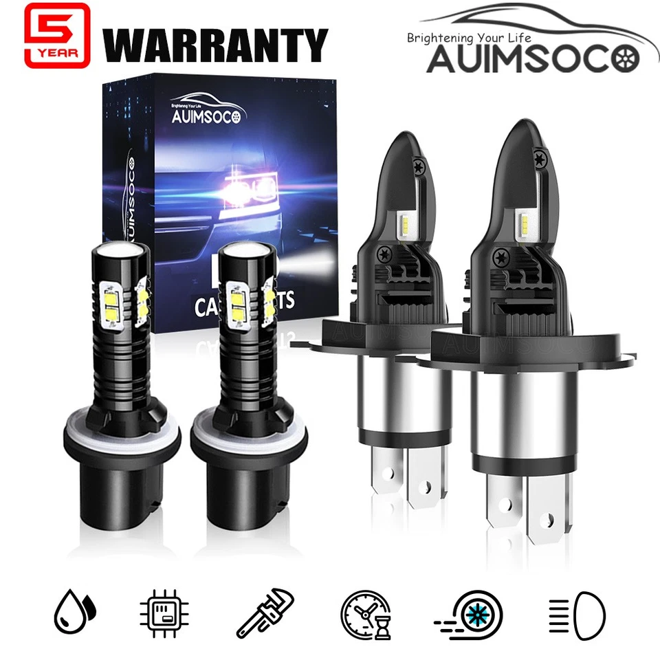 LED Headlight 9003 880 LED Headlight Bulbs Combo Kit For Ford Aspire 1994-1997 - Изображение 1 из 4