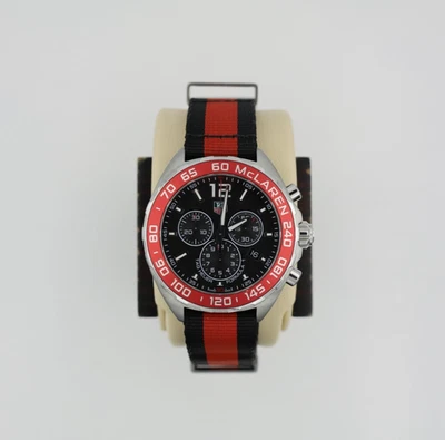 Tag Heuer CAZ1112.FC8188 Mens McLaren Formula 1 Chronograph Watch Black Red NATO - Image 1 of 4