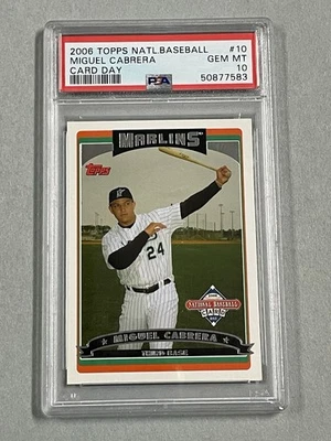 2006 Topps National Baseball Card Day Miguel Cabrera #10 PSA 10 GEM MINT - Image 1 of 2