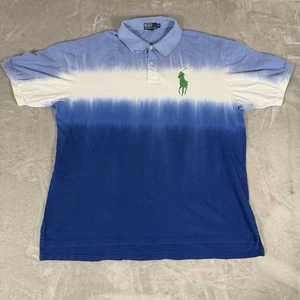 Polo Ralph Lauren Polo Blue Custom Fit Gradient Ombre Tie Dye Mens 4XLT - Picture 1 of 6