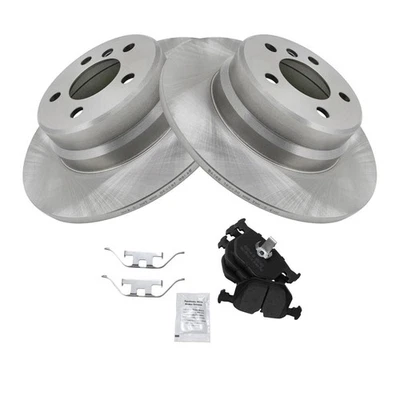 Pastilha de freio traseira e kit de rotor rotor de freio para 2000-2006 BMW X5 - Imagem 1 de 4