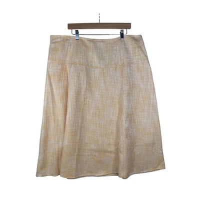 New Liz Claiborne A-line Skirt size 16W Yellow/White Marigold - Image 1 of 4