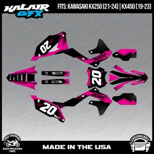 Kalair GFX Graphics Kit for KX450 2019-2023 and KX250 2021-24 Spear - Magenta - Picture 1 of 4