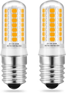 E17 LED Bulbs, 4W 40W Equivalent Non-Dimmable Appliance Bulbs, Warm White 3000K, - Picture 1 of 7