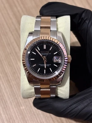 Seiko Mod Date-just ‘Black Rose Gold Dial’ 2-tone Rose Gold Jubilee NH35 - Image 1 of 4