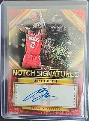 杰夫·格林 2025 - 26 托普斯篮球红色珠光签名 #4/5 休斯顿火箭队 — 第 1/2 张图片