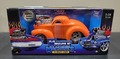 1/24 Muscle Machines '41 Willys Coupe Orange 2003 Funline Merchandise In Box - Image 1 of 4