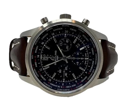 Breitling Transocean AB0510 esfera negra 46 mm caja automática y recibo de compra AD Foto 1 de 4