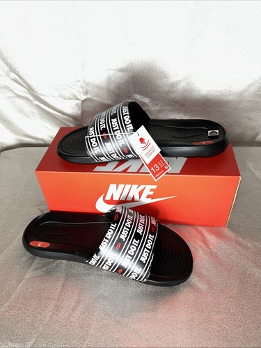 Nike Victori One Uomo Comfort Slide Cn9678 015 Taglia 13 Uomo Nero Bianco Rosso