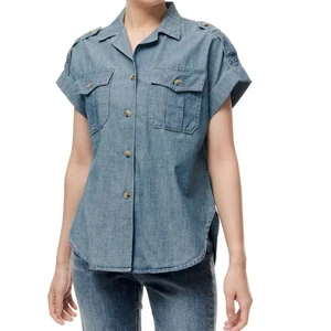 Lauren Ralph Lauren Black Label Chambray Short-Sleeve Shirt, Large, Utilitarian - Picture 1 of 11
