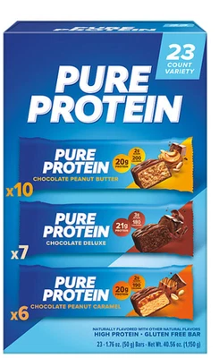 Barritas Proteínas Puras Sin Gluten, Paquete Variedad Chocolate 23 ct. Foto 1 de 4
