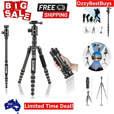 Z669C Carbon Fiber Portable Tripod: Lightweight & Adjustable for Perfect Shots - image 1 of 4