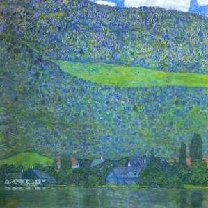 Unterach at the Attersee by Gustav Klimt Giclee Fine Art Print Repro on Canvas - Picture 1 of 1