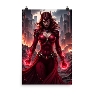 Scarlet Witch Dark Sorceress Art Print Poster Marvel MCU High Quality - Picture 1 of 5