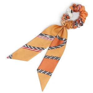 HERMES Scrunchie Bella Hair Tie Hair Accessory 100% Silk, Coral - Picture 1 of 5