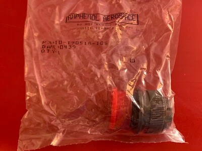 10-190518-10S AMPHENOL CONNECTOR PLUG FEMALE 4 POSITION SILV SLDR CUP - Image 1 of 4