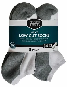 NWT Berkley Jensen Men's Low Cut Socks Cushioned Comfort Shoes sz 6-12 8 Pairs - Picture 1 of 12
