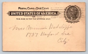1897 UX14 ANTIQUE Postal Card BURIAL SOCIETY of the CHURCH REDEEMER Baltimore MD - Picture 1 of 3