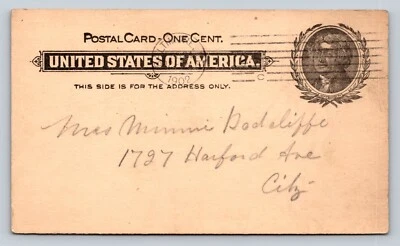 1897 UX14 ANTIQUE Postal Card BURIAL SOCIETY of the CHURCH REDEEMER Baltimore MD - Image 1 of 3