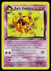 Dark Kadabra 39/82 1st Edition Team Rocket Uncommon Pokemon Card - Picture 1 of 2