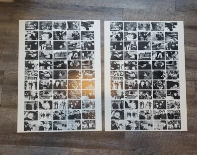 Two 1964 beatles hard days night cards sheet uncut 55 card set B&W 28"x20.5" - Image 1 of 4