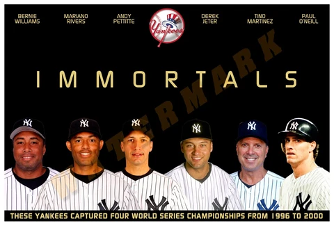 THE IMMORTAL YANKEES OF THE LATE 1990s 19”x13" COMMEMORATIVE POSTER Cover