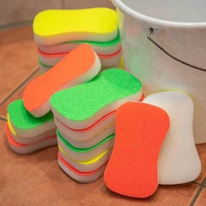 Topfschwamm Neon Scheuerschwamm Küchenschwamm Topfreiniger Schwamm stark - Bild 1 von 40