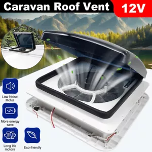 Caravan Roof Vent Hatch Pop up Fan Vents 12V RV Motorhome Trailer w/ Lights - Picture 1 of 12