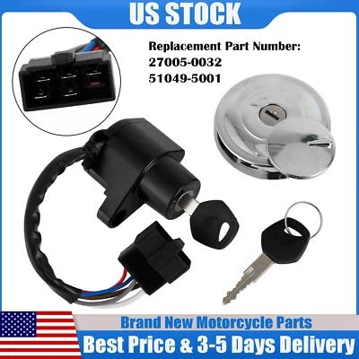 IGNITION SWITCH TANK CAP SET FOR KAWASAKI VULCAN 900 CUSTOM CLASSIC LT 06-22 T1 - Image 1 of 4