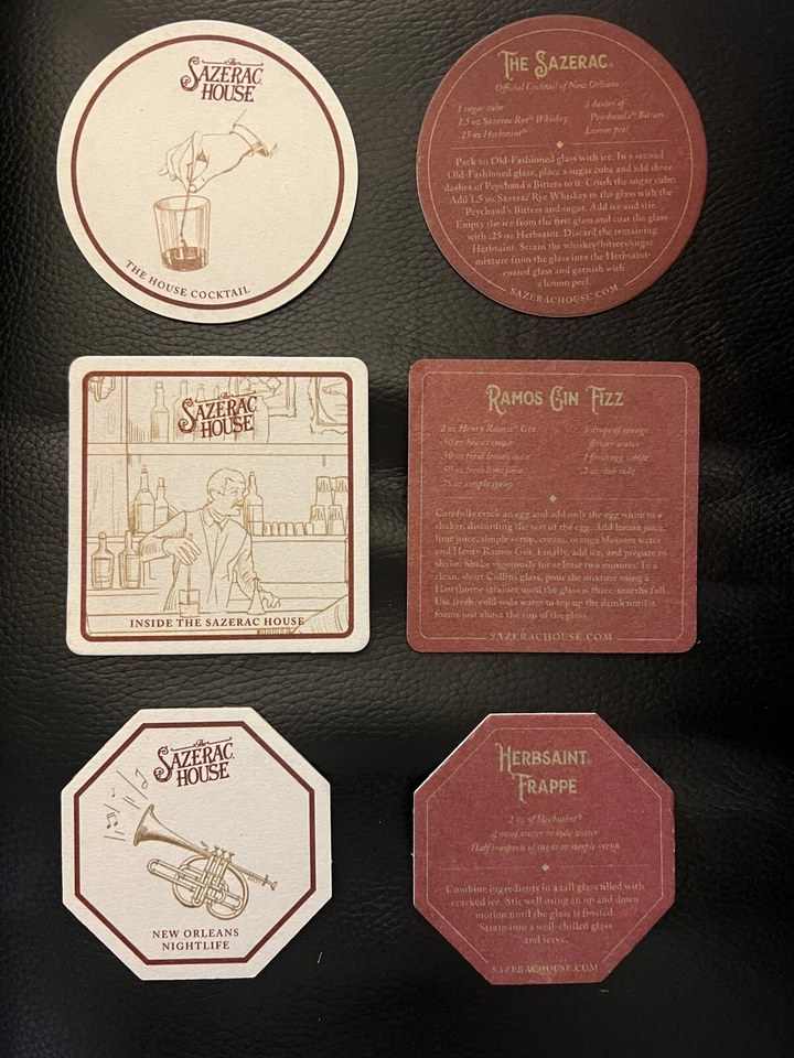 sazarec house new orleans coasters (lot of 6) - Image 1 of 1