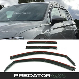 BLACK WIND DEFLECTORS DOOR WINDOW SUN VISORS SET FOR VW TIGUAN 5N 12-16 - Afbeelding 1 van 10
