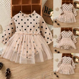 Newborn Baby Girls Bodysuit Romper Dress Spring Tulle Party Costume Infant Set - Picture 1 of 9