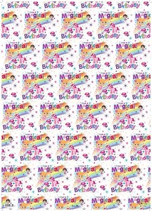 2 x REGALO RAGAZZA COMPLEANNO CARTA DA IMBALLAGGIO REGALO UNICORNO 1° 2° 3° - Foto 1 di 1