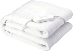 STATUS Electric Blanket For Double Bed- 40W 3 Heat Setting Polyester, White- New - Picture 1 of 3