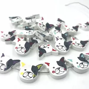 DIY 50PCS Wooden Cartoon Dog Beads Spacer DIY Kids Toys Necklace Wood beads 21mm - Picture 1 of 4