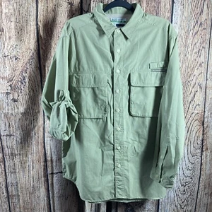 Exofficio Mens Medium Green Long Sleeve Buzz Off Insect Shield Vented Fish Shirt - Picture 1 of 12