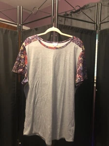Lularoe Classic T 3xl grau mit Blumenärmeln - Bild 1 von 3