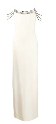 Vestido Stella McCartney fora do ombro, frisado e branco - Imagem 1 de 4