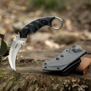 7'' Curved Blade Knife,5Cr,G10 Handle With K-sheath Karambit Knife,Full Tang - Picture 1 of 10